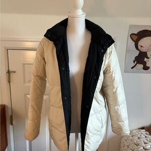 Lands' End Black and Cream Reversible Jacket